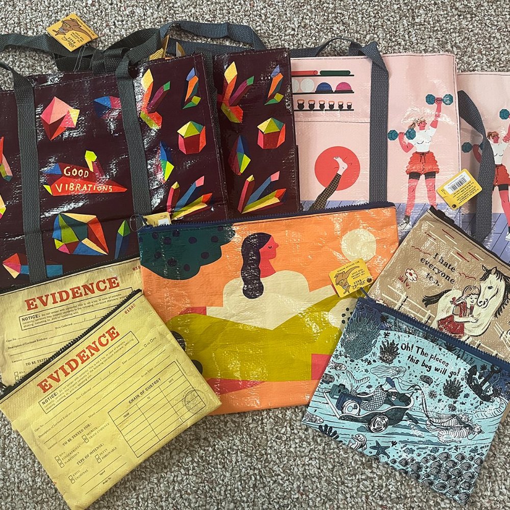 NWT- Collection of Nine Blue Q Bags -Various Sizes